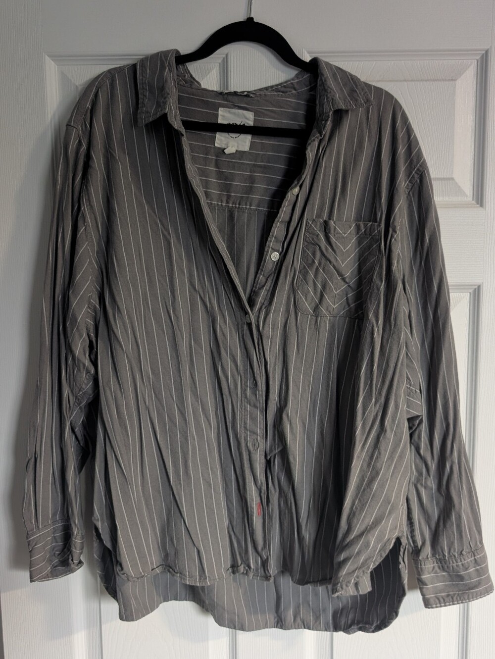 Aerie Gray Striped Button Down Shirt